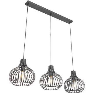 Moderne pendellampe sort 3-lys - Saffira