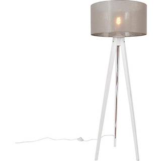 Moderne gulvlampe tripod hvid med taupe skærm 50 cm - Tripod Classic