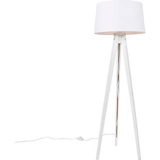 Moderne gulvlampe stativ hvid med linieskærm hvid 45 cm - Tripod Classic