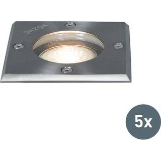 Sæt med 5 jordpletter stål IP65 - Basic Square