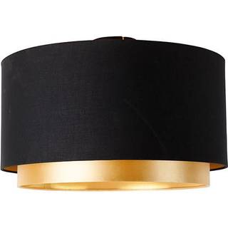 Moderne loftslampe sort med guld 47 cm Duo-skærm - Combi