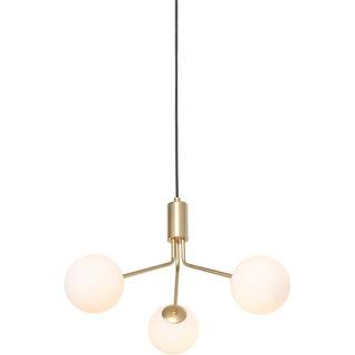 Art Deco Pendellampe guld med opalglas 3-lys - Coby