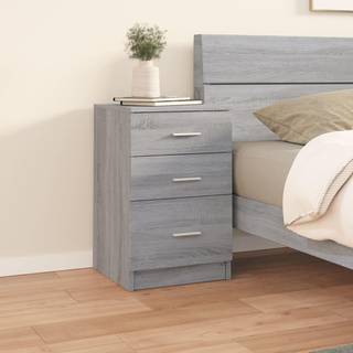 sengebord 40x40x63 cm konstrueret træ grå sonoma-eg