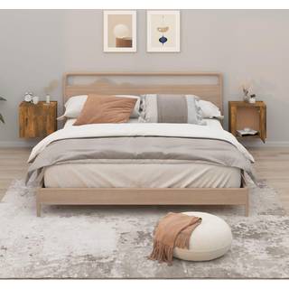 væghængte sengeborde 2 stk. 50x30x47 cm røget egetræsfarve