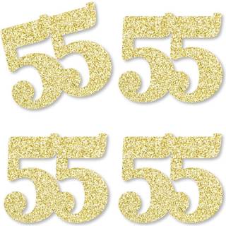 Big Dot of Happiness Gold Glitter 55 - No -Mess Real Gold Glitter Cut -Out Numbers - 55th Birthday Party Confetti - S?t p? 24