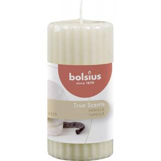 Rillet duftbloklys 6x12 cm - hvid (På lager i butik)