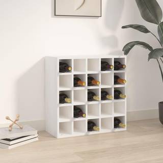 vinreol 56x25x56 cm massivt fyrretræ hvid