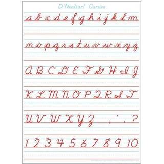 Ashley Productions Smart Poly Single -sidet Postermat Pals Space Savers d'Nealian Cursive Handwriting 13 """" X 9.5 """"
