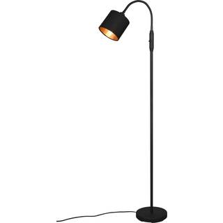 Tommy gulvlampe, sort/guld, højde 130 cm, metal/stof