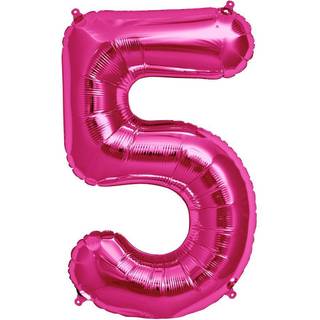 Folienballon Zahl 5 Pink