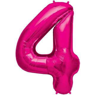 Folienballon Zahl 4 Pink