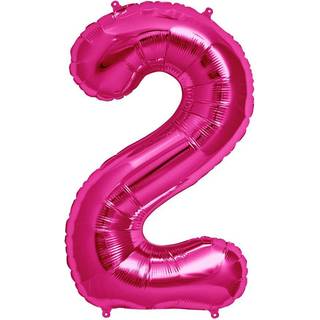 Folienballon Zahl 2 Pink