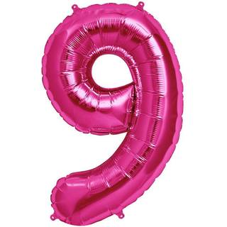 Folienballon Zahl 9 Pink