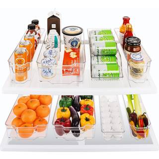 Sorbus-køleskabskasser og fryser Bins Køleskabsarrangør Stable Food Storage Containere BPA-Free skuffe Arrangører til køleskabsfryser og pantry (