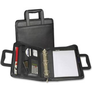 Samsill Professional Padfolio/Portfolio med lynlåset lukningssag 2 tommer aftagelig rund ringbindemiddel Udtrækkelige håndtag Interiør 10.1 Table