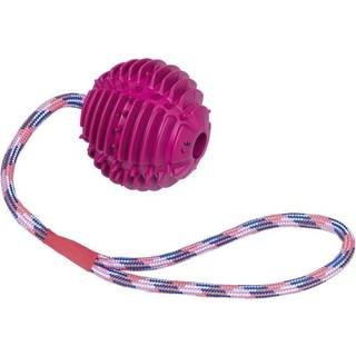 Gummilegetøj bold, massiv 6,5cm m/reb - Purple - Bold: 7