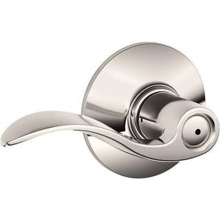 Schlage Accent Lever Bed and Bath Lock In Polished Nickel - F40 ACC 618
