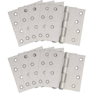 Design House 181669 Square Corner Steel Hardware H?ngsler til indvendige d?re 4 """" X 4 """" Satin Nickel 10 Pack