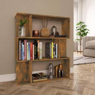 bogreol/rumdeler 80x24x96 cm konstrueret træ røget egetræ
