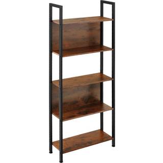 Reol Westport 62x24x165,5cm - Industrielt mørkt træ, rustikt