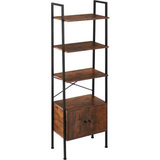 Reol Brentwood 57,5x34x173cm - Industrielt mørkt træ, rustikt