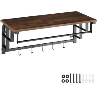 Knagerække Westwood 66x30x27cm - Industrielt mørkt træ, rustikt