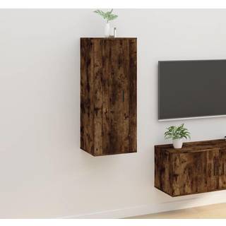 væghængt tv-skab 40x34,5x100 cm røget egetræ
