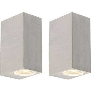 Sæt med 2 Moderne væglamper aluminium 2-lys IP44 - Baleno