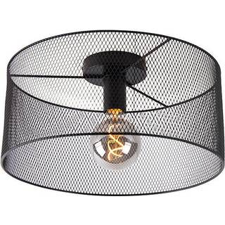 Industriel loftslampe sort - Drum Mesh