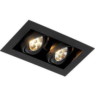 Moderne indbygningsspotlight sort 2-lys justerbar - Oneon 70