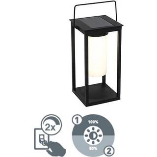 Moderne udendørslampe sort inkl. LED og lysdæmper solcelle - Denlu