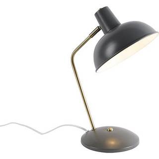 Retro bordlampe grå med bronze - Milou