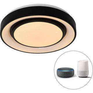 Moderne loftslampe sort 38 cm inkl. LED og RGB - Jochie