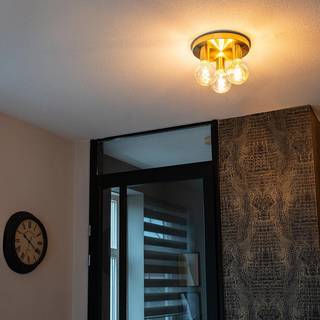 Art Deco loftslampe guld rund - Facil 3