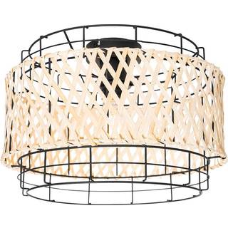 Oriental loftslampe sort med bambus - Irena