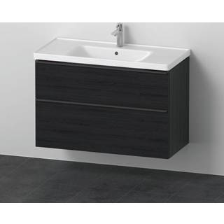 Duravit D-Neo sæt (skab+vask), sort eg, 2-skuffer, 1000 mm