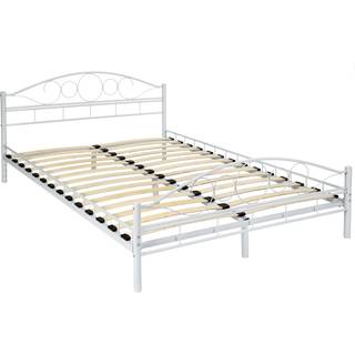 Sengeramme med lamelbund, Klassisk - 200 x 140 cm,hvid/hvid