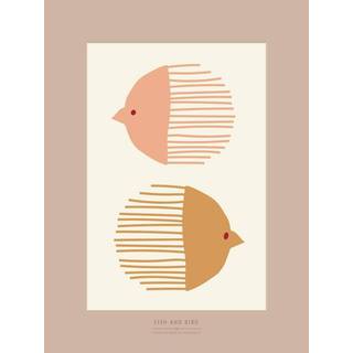 Tilbud: Spar 40% - Bird And Fish - Plakat 50x70 cm fra ViSSEVASSE
