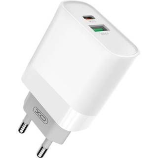 oplader XO L64, USB + USB-C, 20W (Hvid)