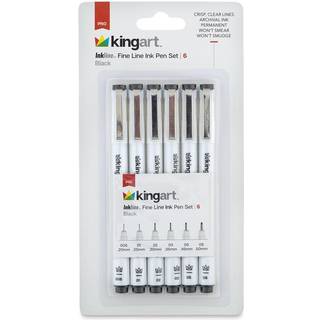 Kingart 430-6 Pro Inkline Black Micro Line & Precision Graphic Pen