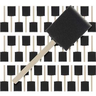 US Art Supply 2 tommer skum svamp træhåndtag pensel sæt (Super Value Pack of 40) - Letvægtsholdbar og fantastisk til acrylics pletter lakker hånd