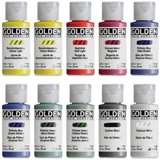 Golden Artist Colors Fluid Mixing Sæt med akrylmaling 10 x 30 ml