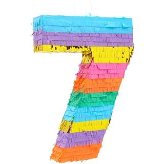 Rainbow Number 7 Pinata til 7 -?rs f?dselsdagsfestdekorationer Fiesta Cinco de Mayo -fest (lille 12 x 16,75 x 3 tommer)