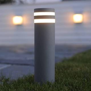LUTEC FOCUS rund udendørs bedlampe, 1 lyskilde, H40 cm, GU10, IP44, mørk grå