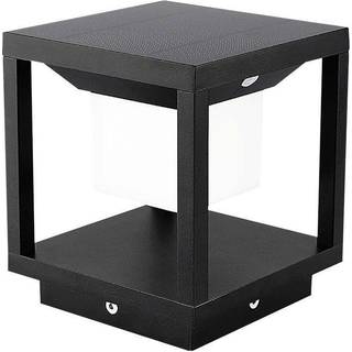 LED Solcelle Sokkel Lampe - 3000K, Sort, Hus - Kulør : Varm