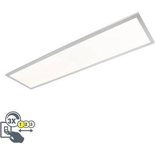 Slank aflang loftslampe krom inkl. LED IP44 - Flad