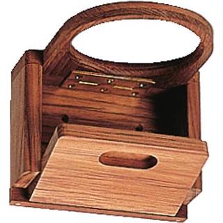 Sammenklappelig flaskeholder Roca, teak, 12.5 x 10.5 x 4.5 cm, til 1 flaske