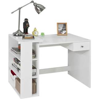 SoBuy lille skrivebord med skuffer - hvidt design (FWT35-W)