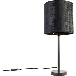 Moderne bordlampe sort med sort skærm 25 cm - Simplo