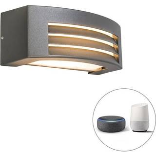 Smart væglampe antracit IP44 inkl. Wifi P45 - Hurricane 1